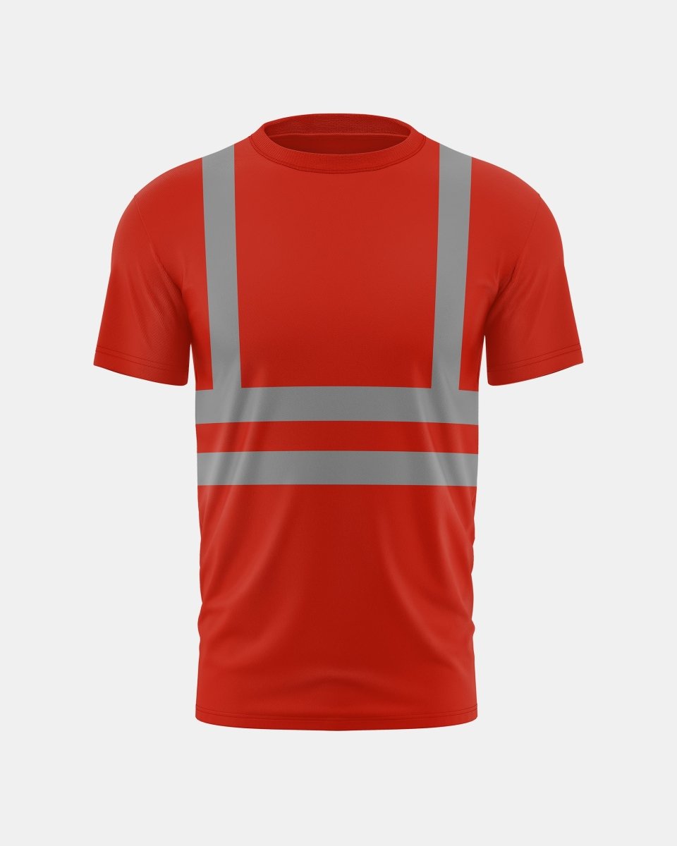 Hi-Vis Workwear T-Shirt | Neon Orange with Reflective Stripe – NOROZE