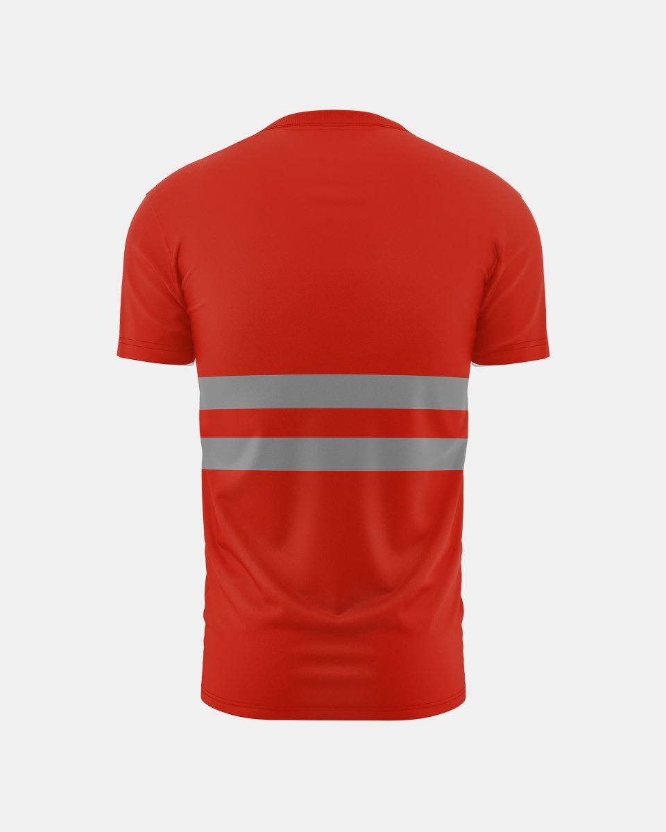 Hi-Vis Workwear T-Shirt | Neon Orange with Reflective Stripe – NOROZE
