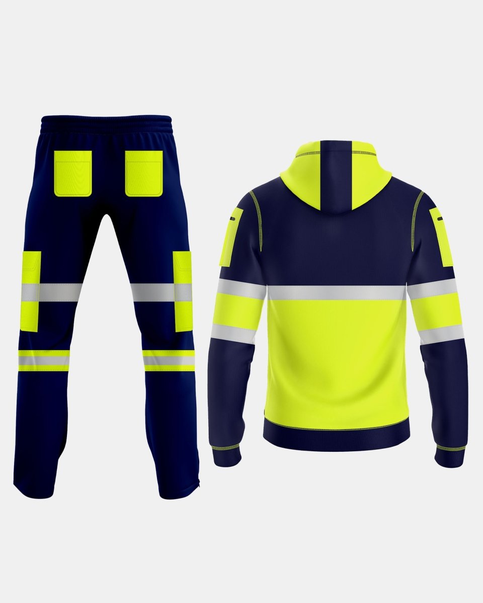 Hi-Vis Workwear Tracksuit | Neon Green & Navy with Reflective Tape – NOROZE