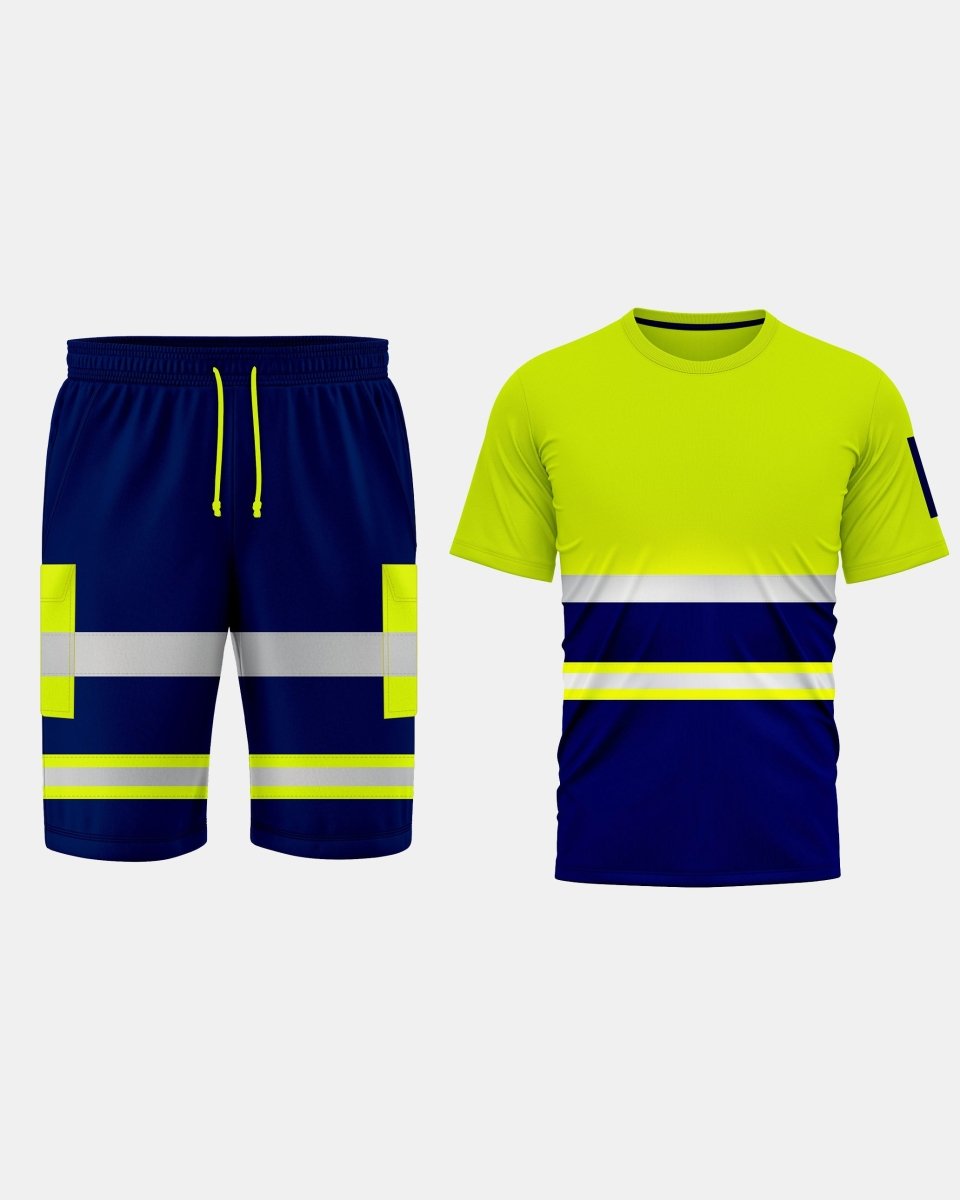 Hi - Vis Workwear Tracksuit | Neon Green & Navy with Reflective Tape – NOROZE