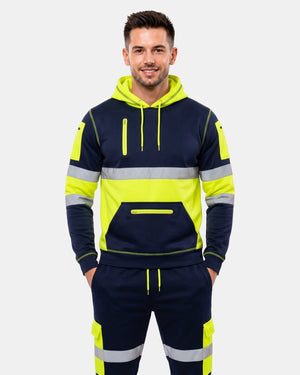 Hi-Vis Workwear Tracksuit | Neon Green & Navy with Reflective Tape – NOROZE