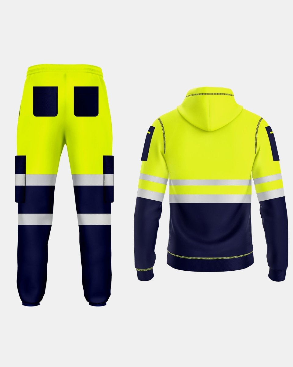 Hi-Vis Workwear Tracksuit | Neon Green & Navy with Reflective Tape – NOROZE