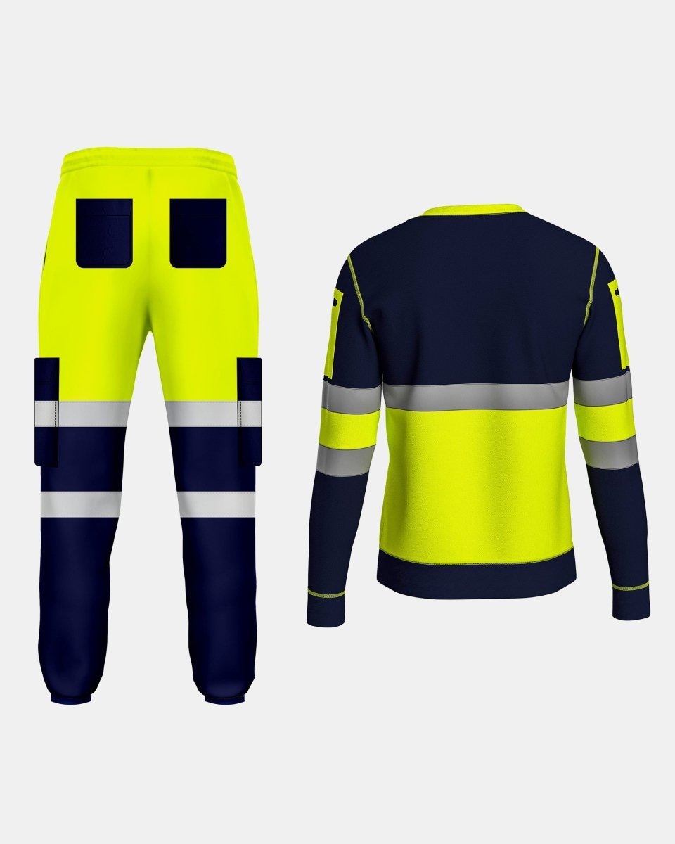 Hi - Vis Workwear Tracksuit | Neon Green & Navy with Reflective Tape – NOROZE
