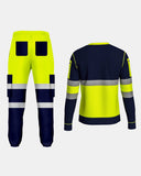 Hi - Vis Workwear Tracksuit | Neon Green & Navy with Reflective Tape – NOROZE