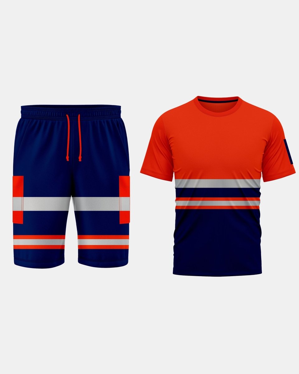 Hi - Vis Workwear Tracksuit | Neon Orange & Navy with Reflective Tape – NOROZE