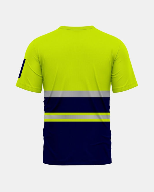 Hi - Viz Reflective Tape T-Shirt (Neon Green/Navy 2)