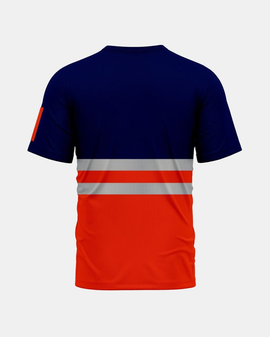 Hi - Viz Reflective Tape T-Shirt (Neon Orange/Navy 1)