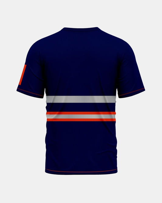 Hi - Viz Reflective Tape T-Shirt (Neon Orange/Navy 3)