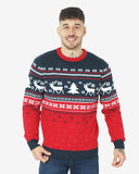Hoho Reindeer Tree Navy Xmas Jumpers