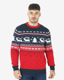 Hoho Reindeer Tree Navy Xmas Jumpers