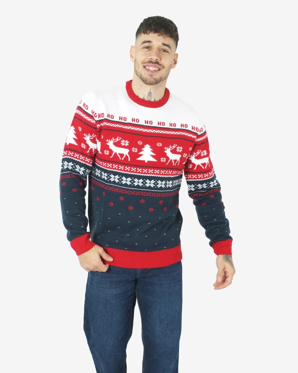 Hoho Reindeer Tree Red Xmas Jumpers