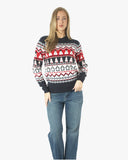 Hoho Snowman Penguin Navy Festive Womens Jumper