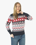 Hoho Snowman Penguin Navy Festive Womens Jumper