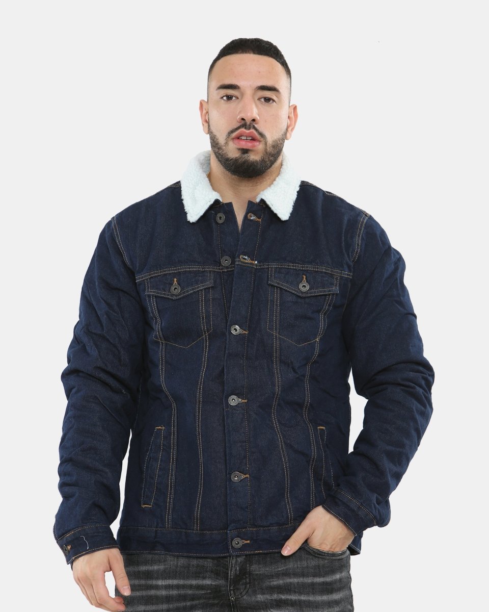 Indigo Sherpa Lined Denim Jacket