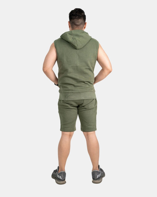 Khaki Mens S - Less Short Tracksuit Set