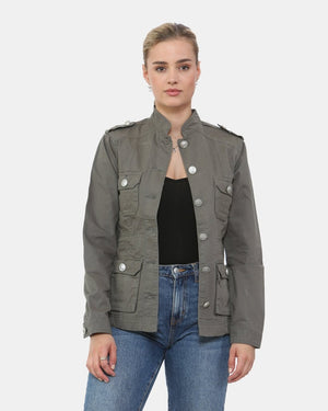 Khaki Military Style Summer Jacket (Silver Button)