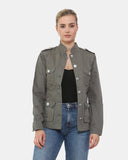 Khaki Military Style Summer Jacket (Silver Button)