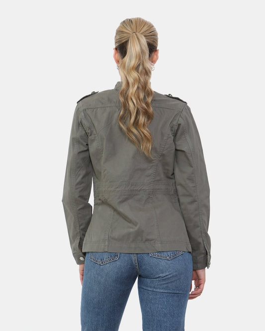 Khaki Military Style Summer Jacket (Silver Button)