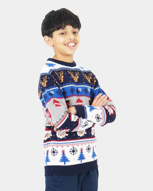 Kids Christmas Reindeer Moose Fair Isle with Baubles Stockings