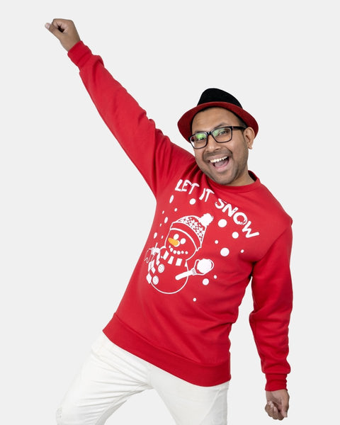 Let It Snow Red Men's Christmas Jumper Noroze