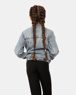 Light Blue Collarless Kids Jacket