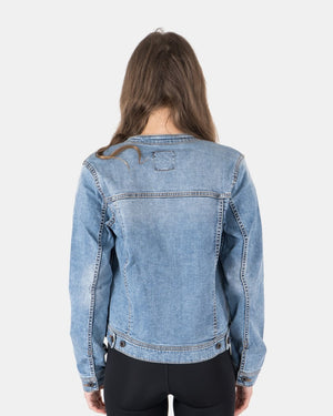 Light Blue Womens Casual Biker Jacket