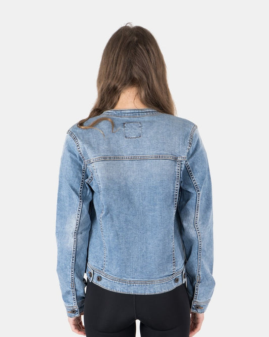 Light Blue Womens Casual Biker Jacket