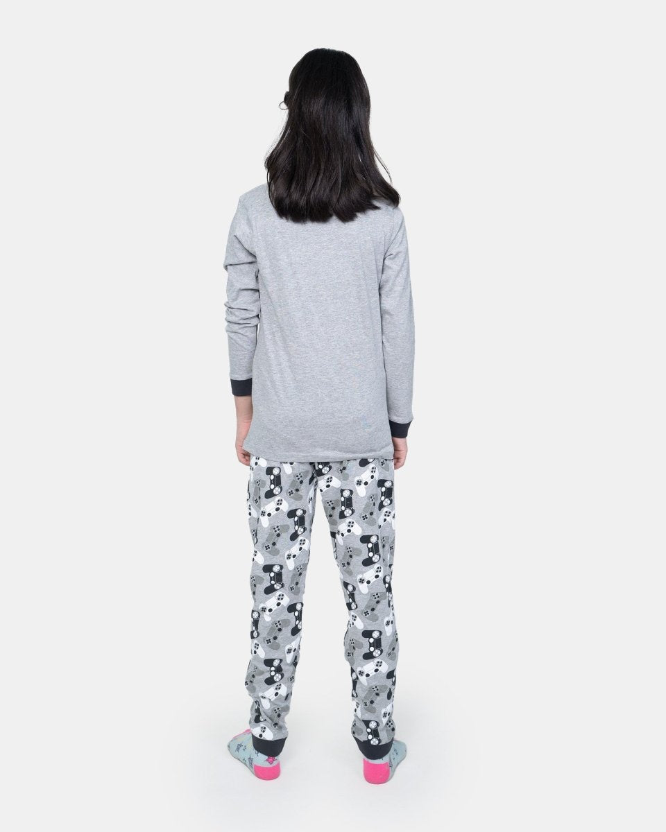 Mel Grey Skull Gaming Print Pyjamas