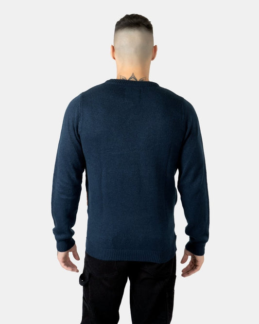 Men Flying Santa Sleigh Navy Christmas Jumper