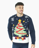 Men Xmas Tree Gift Navy Christmas Jumper