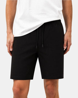 Mens Black Shorts Elastic Waist