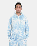 Men's Blue Fleece Tie - Dye Hoodie