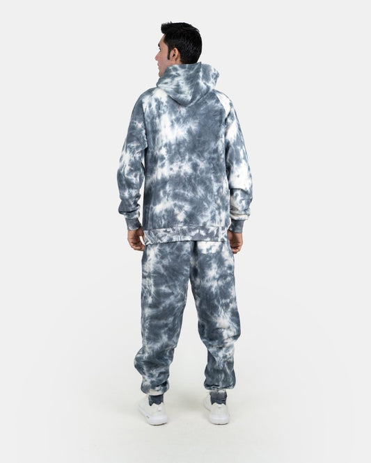 Men's Charcoal Fleece Tie - Dye Hoodie