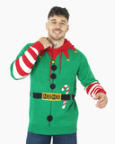 Mens Elf Candy Cane Green C - Jumper