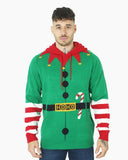 Mens Elf Candy Cane Green C - Jumper