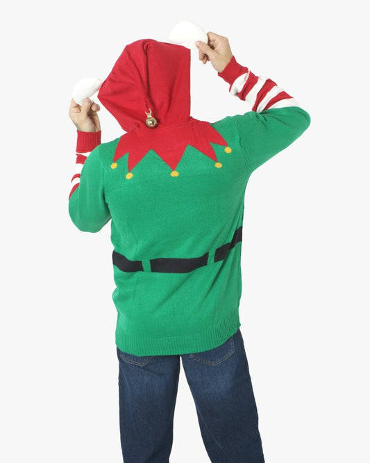 Mens Elf Candy Cane Green C - Jumper