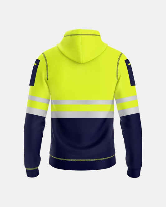 Mens Hi Vis Hoodie (Neon Green/Navy 1)