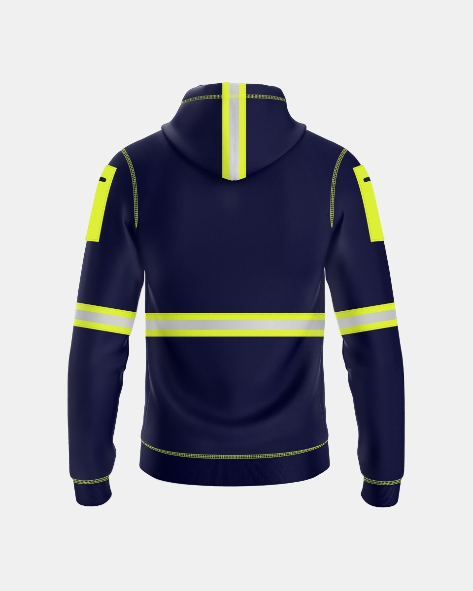 Mens Hi Vis Hoodie (Neon Green/Navy 3)