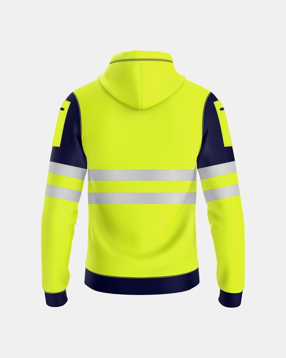 Mens Hi Vis Hoodie (Neon Green/Navy 4)