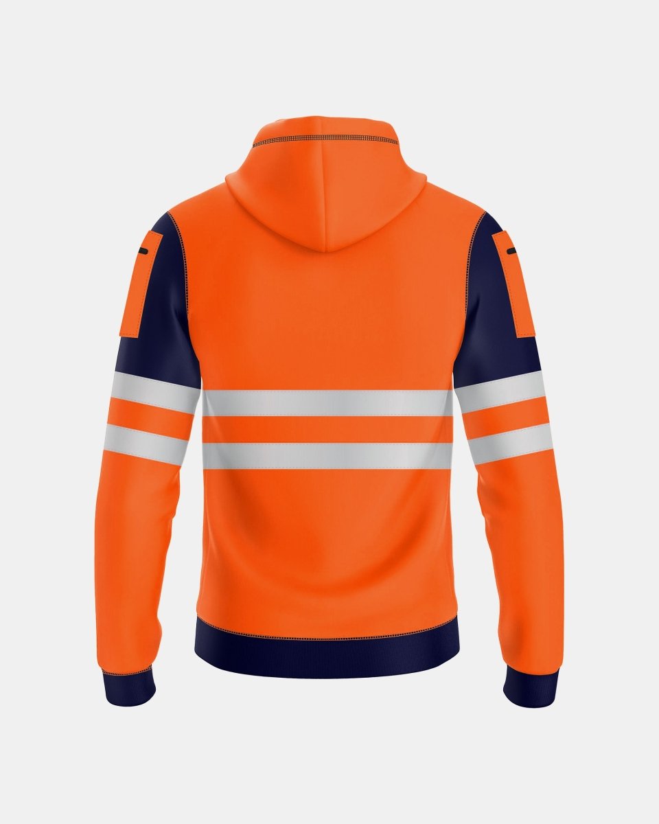 Mens Hi Vis Hoodie (Neon Orange/Navy 4)