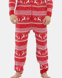 Mens Jacquard Red Aztec Knitted Onesie