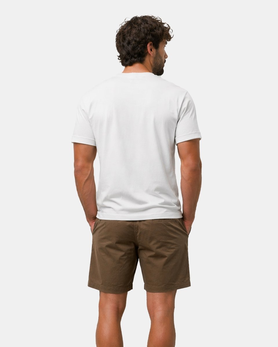 Mens Khaki Shorts Elastic Waist