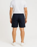 Mens Navy Cargo Shorts Elastic Waist