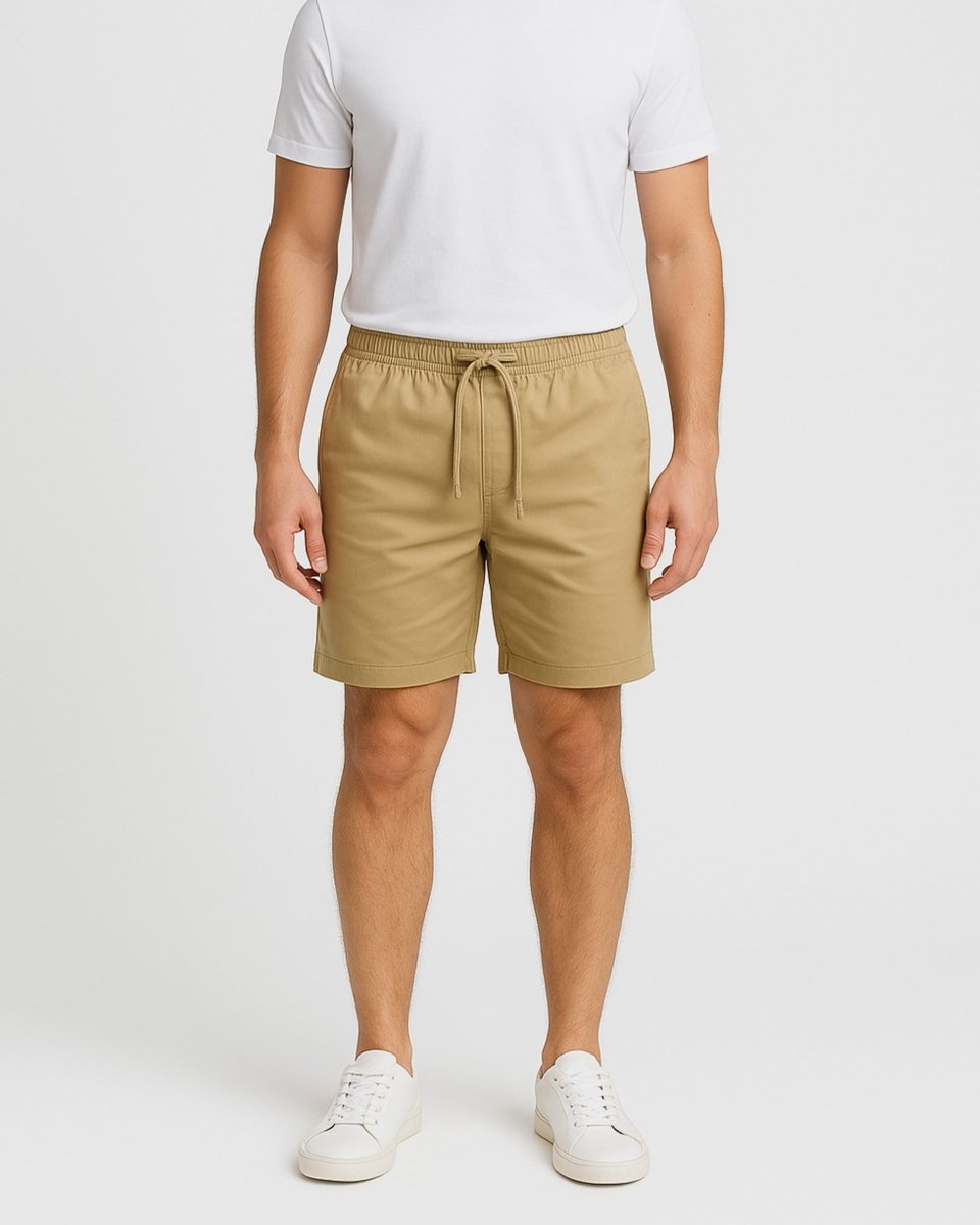 Mens Stone Cargo Shorts Elastic Waist