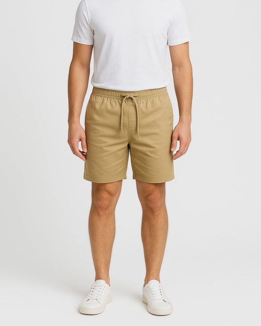 Mens Stone Cargo Shorts Elastic Waist