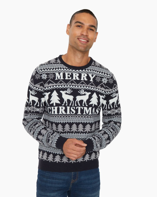 Merry Christmas Navy Festive Jumper