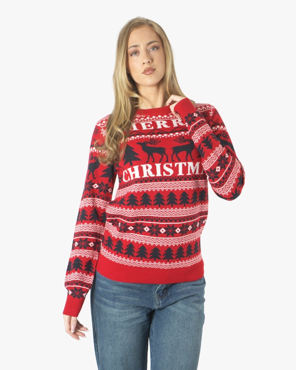 Merry Christmas Red Festive Womens Jumper