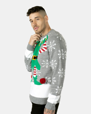 Mid-grey Knitted Long Sleeves Sweater