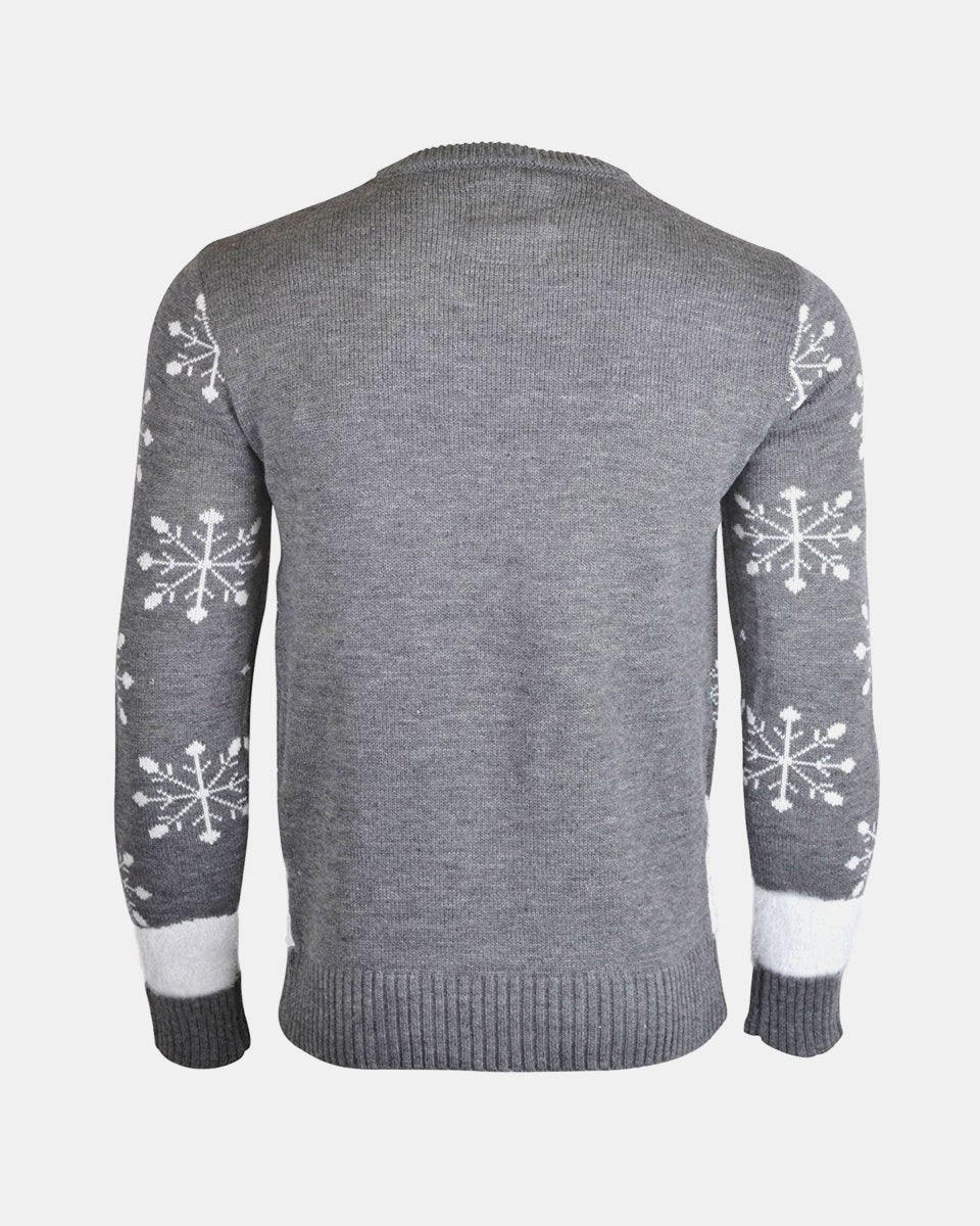 Mid - Grey Mens Novelty Knitted Jumpers