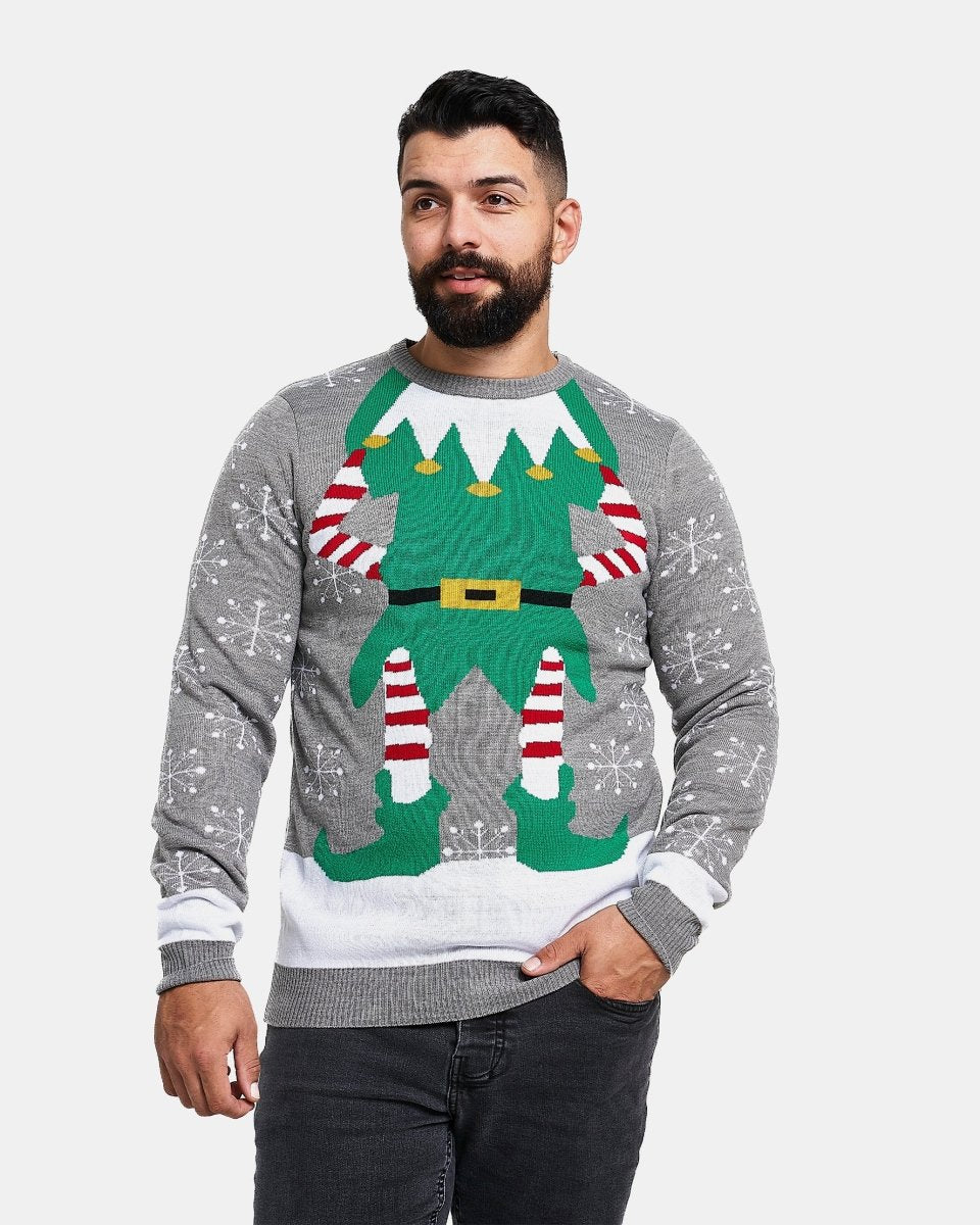 Mid - Grey Mens Novelty Knitted Jumpers